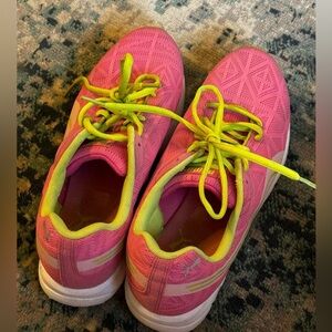 Bright pink / neon tennis shoes. Kids size 6/womens 8